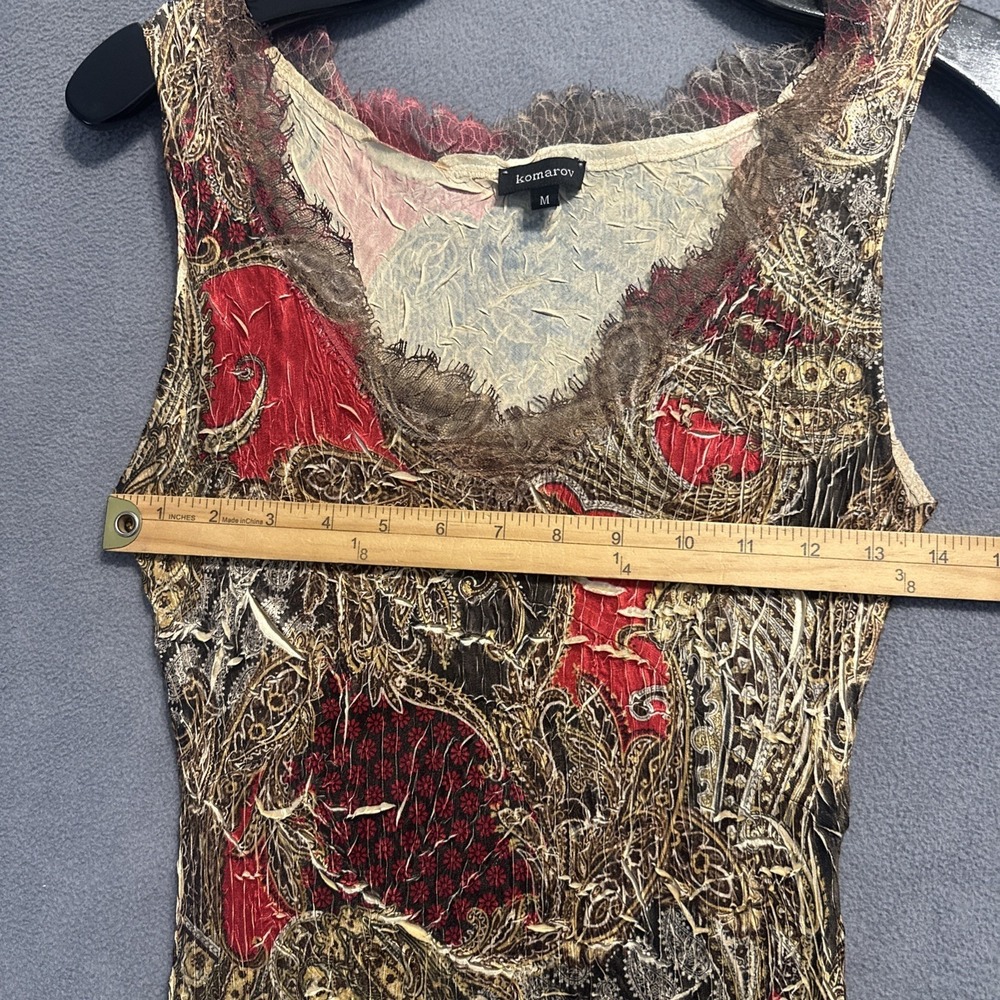 Y2K KOMAROV Crinkle Midi Slip Dress Asymmetrical Hem Size M Fairy Grunge Bias - Picture 8 of 11